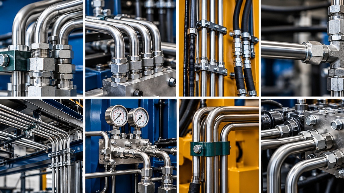 Industrial hydraulic pipework and tube assemblies