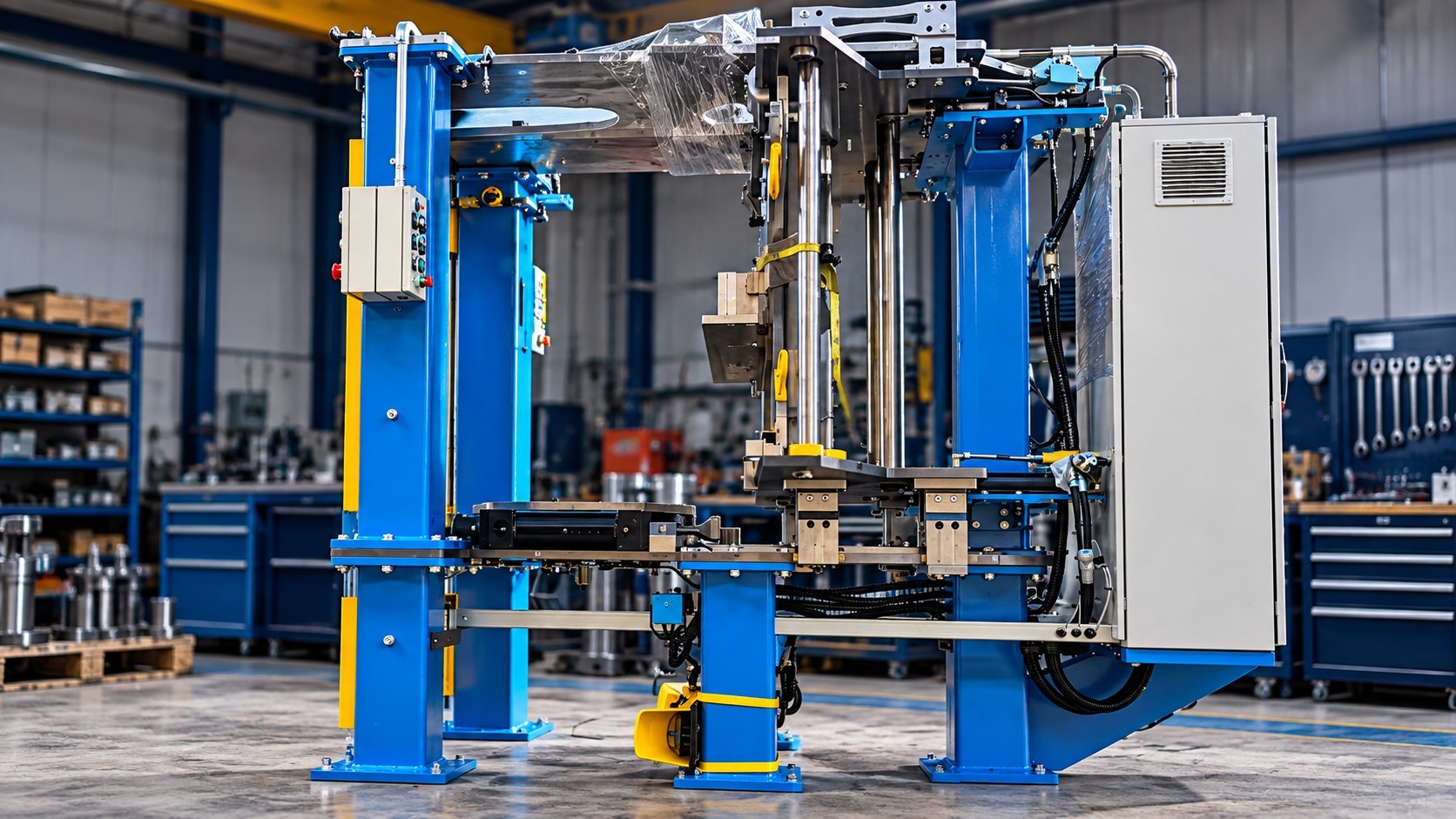 Bespoke spiral bender machine engineered and prepared for delivery